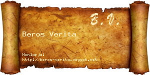 Beros Verita névjegykártya